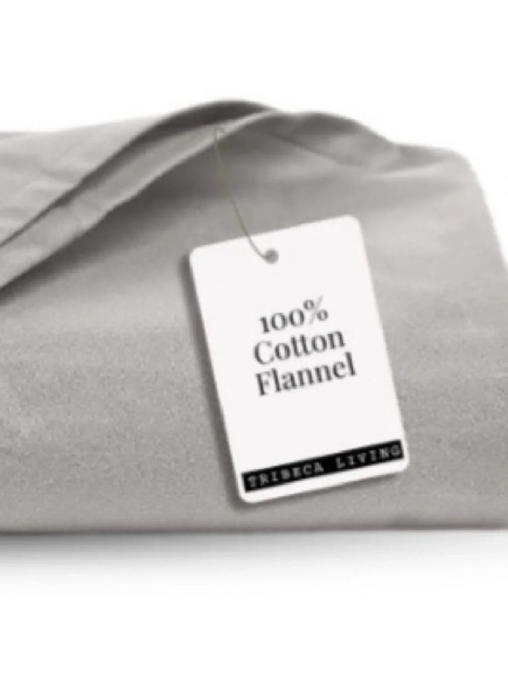 Ultra-Soft Oversized Flat Sheet 100% Cotton Flannel 18” Deep QUEEN GRAY